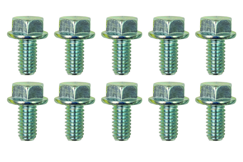 Moroso 38840 - 5/16in-18 Serrated Zinc Flange Bolt  - 10 Pack Moroso 38840 - 5/16in-18 Serrated Zinc Flange Bolt  - 10 Pack