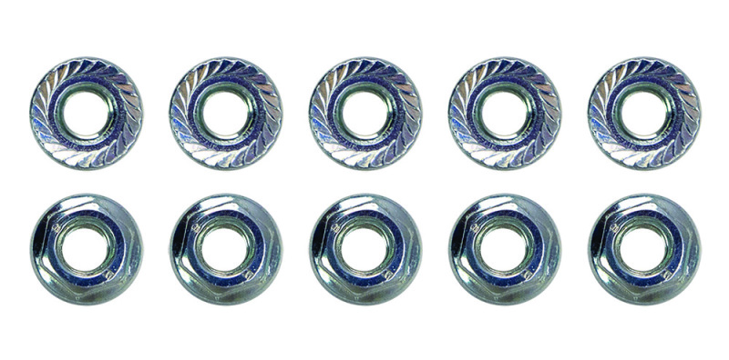 Moroso 38845 - M6 x 1.00 Serrated Zinc Flange Nut - 10 Pack Moroso 38845 - M6 x 1.00 Serrated Zinc Flange Nut - 10 Pack