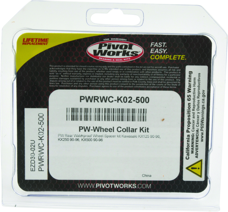 Pivot Works PWRWC-K02-500 - 90-96 Kawasaki KX125 PW Rear Waterproof Wheel Spacer Kit Pivot Works PWRWC-K02-500 - 90-96 Kawasaki KX125 PW Rear Waterproof Wheel Spacer Kit