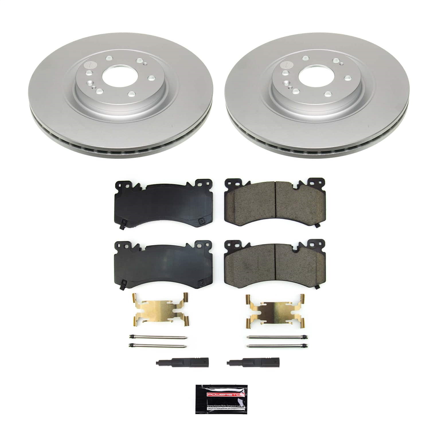PowerStop CRK8924 - Genuine Geomet Coated Rotor and Low-Dust Ceramic Brake Pad Kit