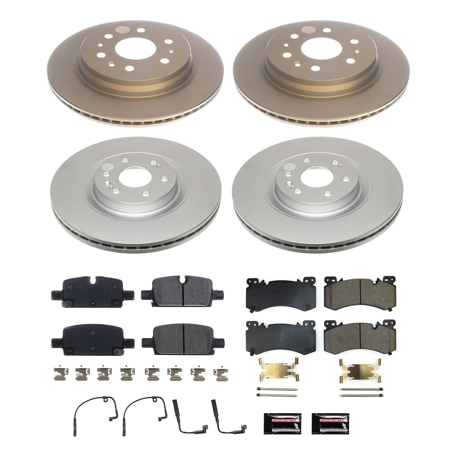 PowerStop CRK8939 - Genuine Geomet Coated Rotor and Low-Dust Ceramic Brake Pad Kit