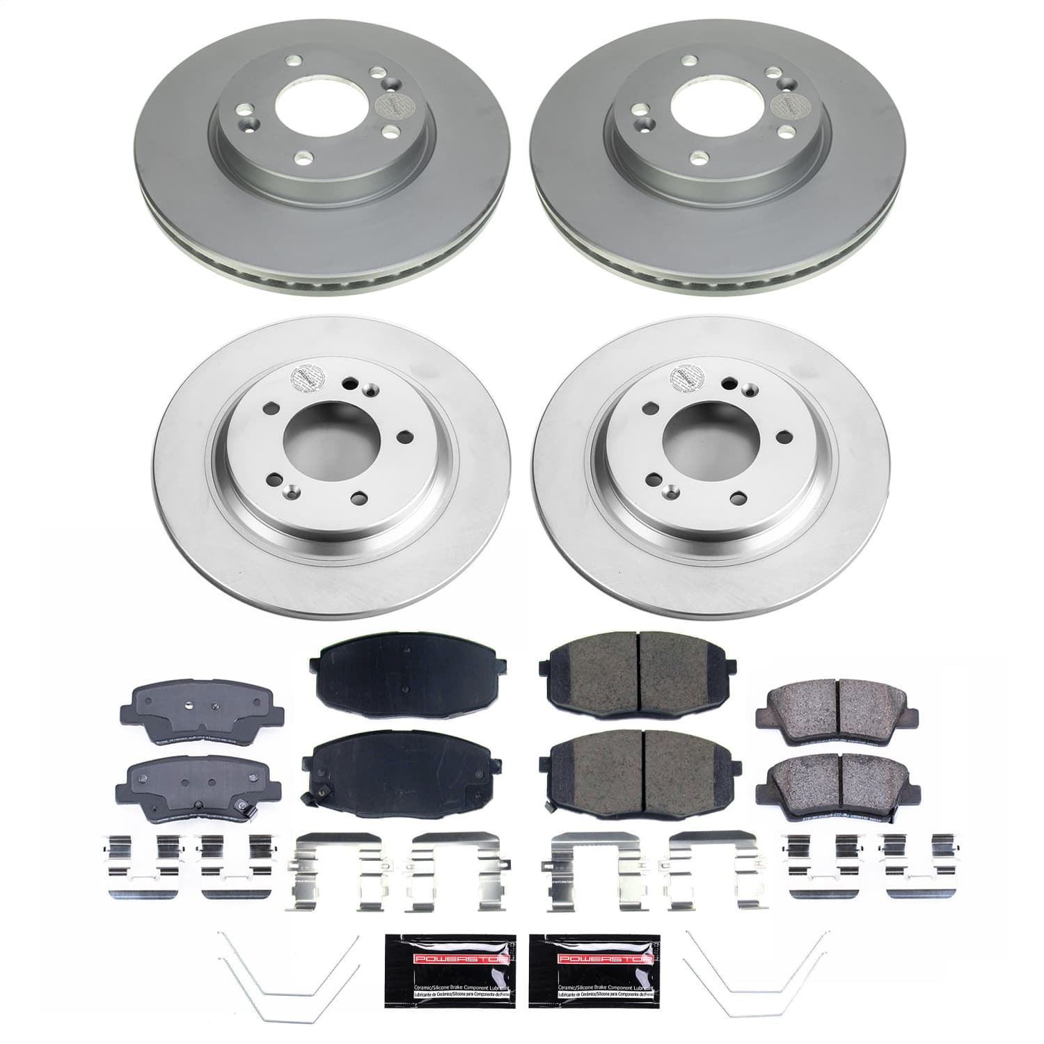 PowerStop CRK9140 - Power Stop 2022 Kia Forte Front and Rear Z17 Coated Brake Kit PowerStop CRK9140 - Power Stop 2022 Kia Forte Front and Rear Z17 Coated Brake Kit