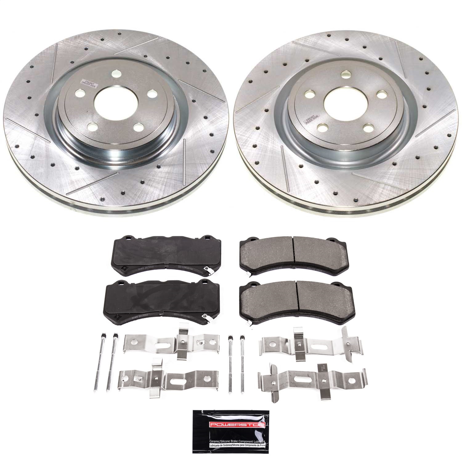 PowerStop K8838 - Z23 Daily Driver Carbon-Fiber Ceramic Brake Pad and Drilled/Slotted Rotor Kit PowerStop K8838 - Z23 Daily Driver Carbon-Fiber Ceramic Brake Pad and Drilled/Slotted Rotor Kit