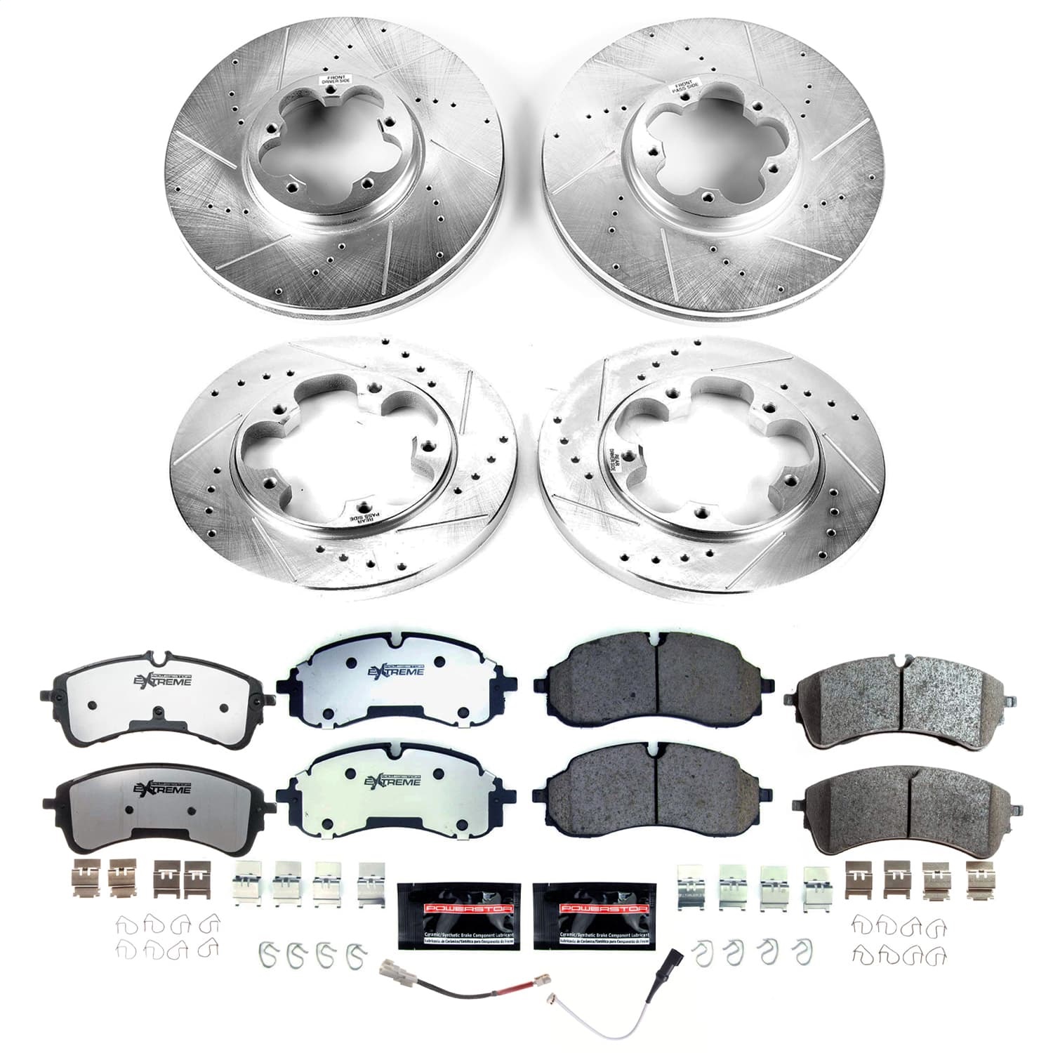 PowerStop K9055-36 - Z36 Truck and SUV Carbon-Fiber Ceramic Brake Pad and Drilled/Slotted Rotor Kit PowerStop K9055-36 - Z36 Truck and SUV Carbon-Fiber Ceramic Brake Pad and Drilled/Slotted Rotor Kit