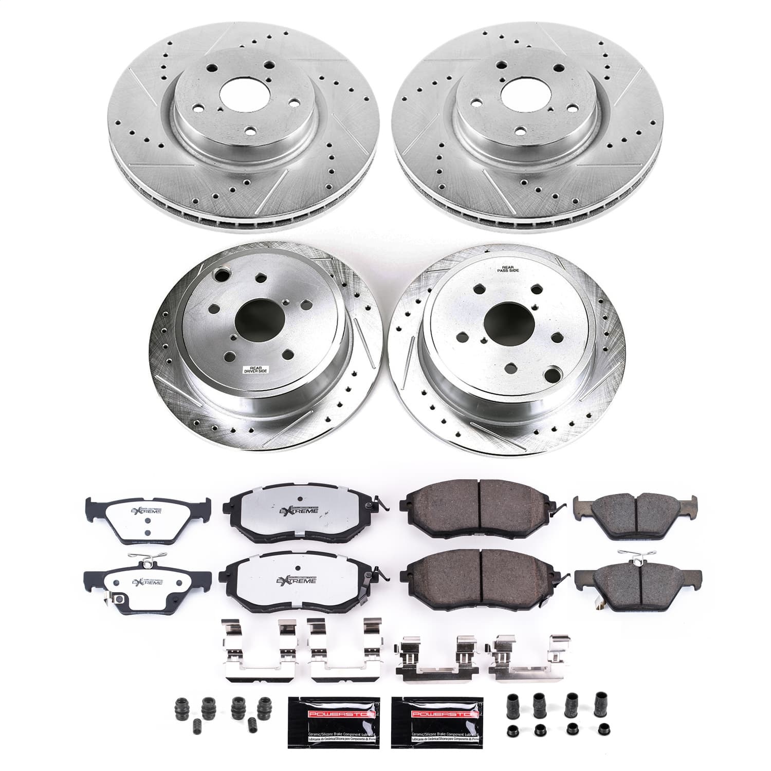 PowerStop K9166-26 - Power Stop 2021 Subaru WRX Front and Rear Z26 Street Brake Kit