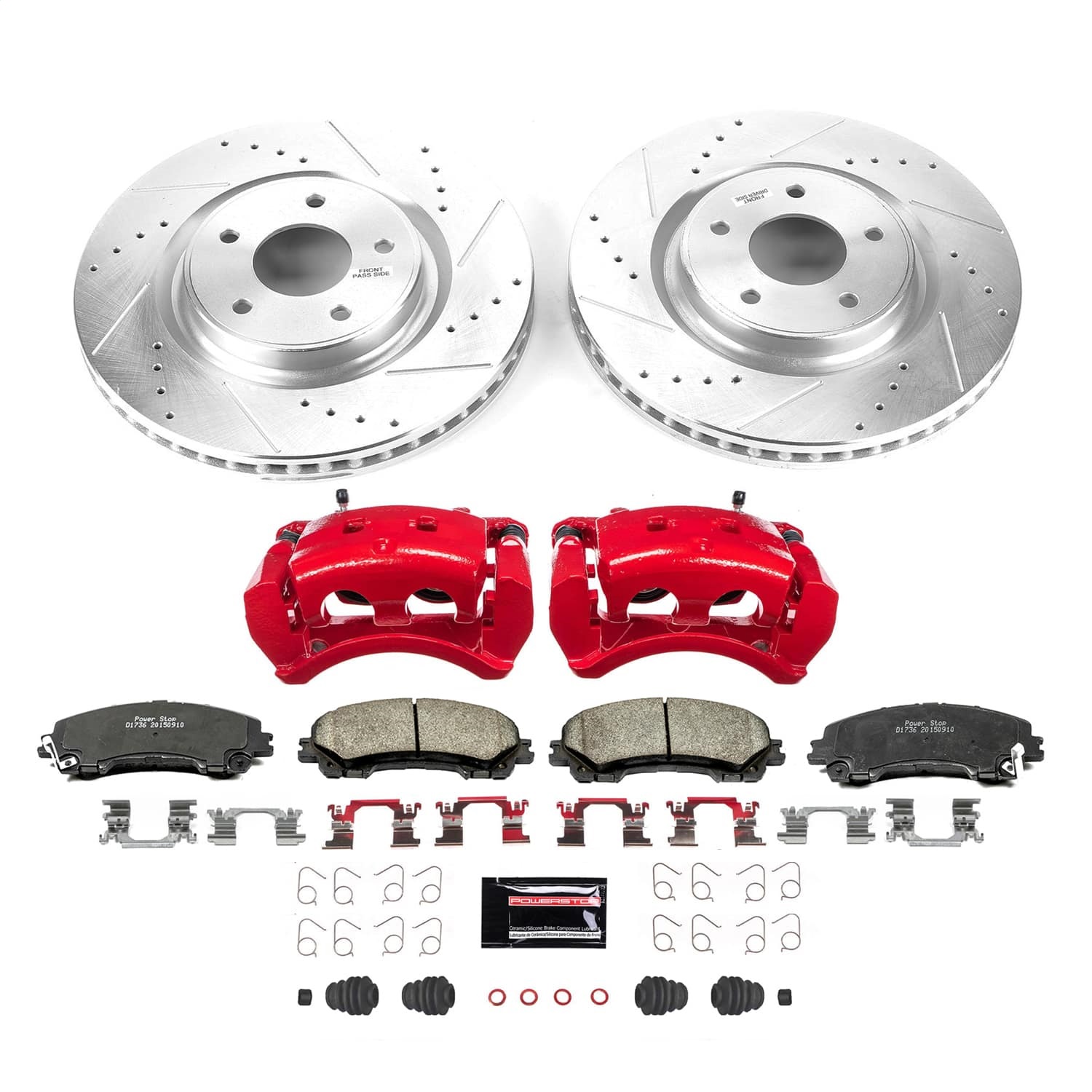 PowerStop KC7034 - Power Stop 2019 Nissan Rogue Front Z23 Evolution Kit w/Calipers