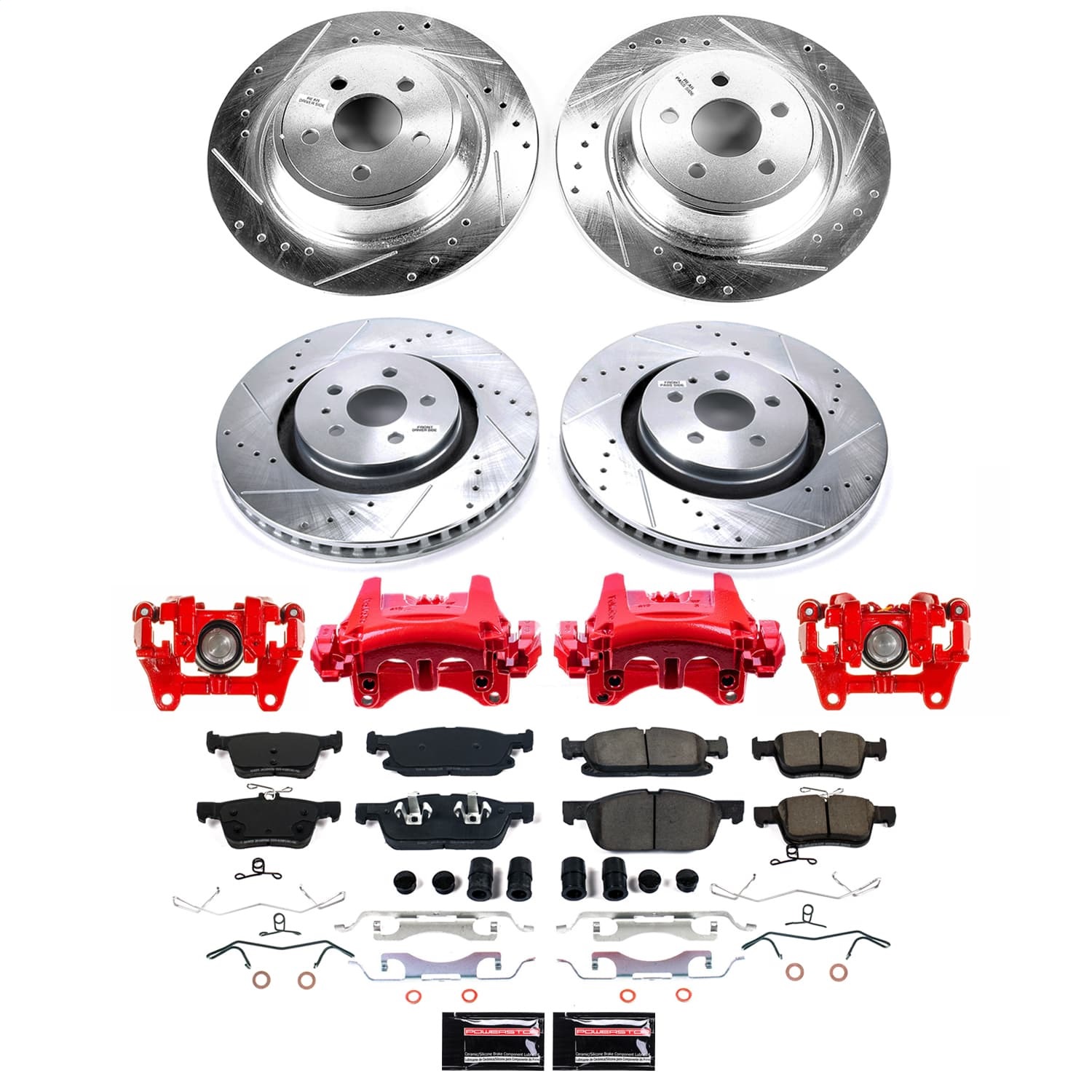 PowerStop KC7416 - Power Stop 19-21 Lincoln Nautilus Front and Rear Z23 Evolution Kit w/Calipers