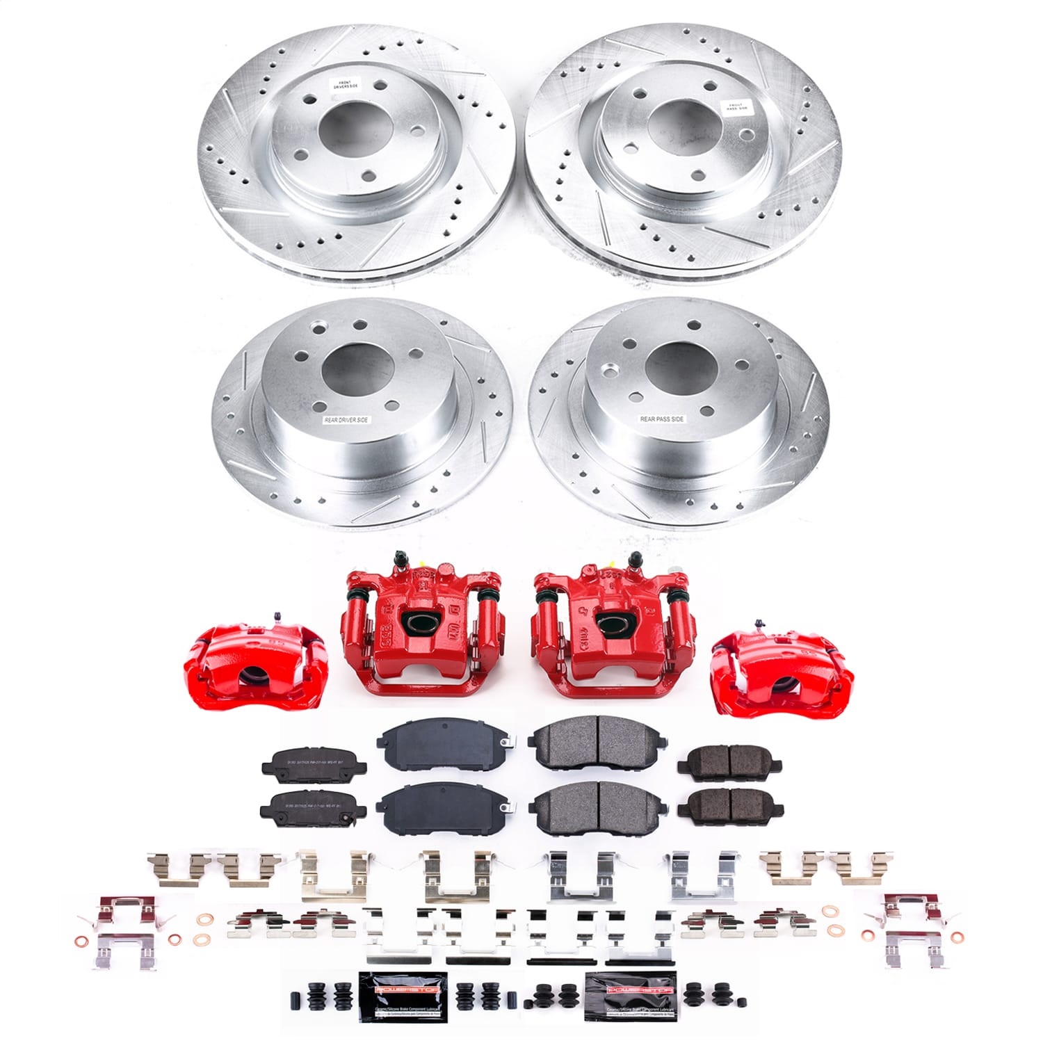 PowerStop KC8360 - Power Stop 2019 Nissan Sentra Front and Rear Z23 Evolution Kit w/Calipers