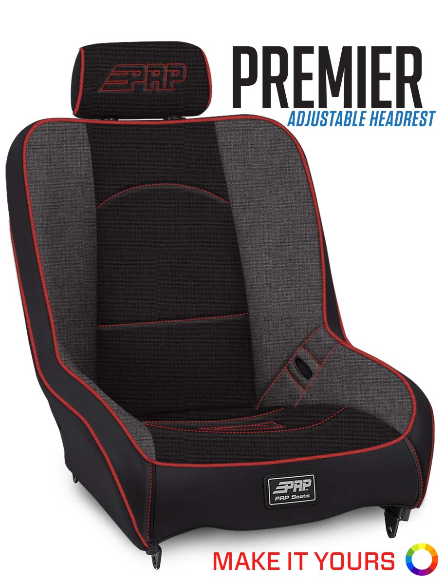 PRP Seats A100215 - Premier Low Back Suspension Seat with Adjustable Headrest