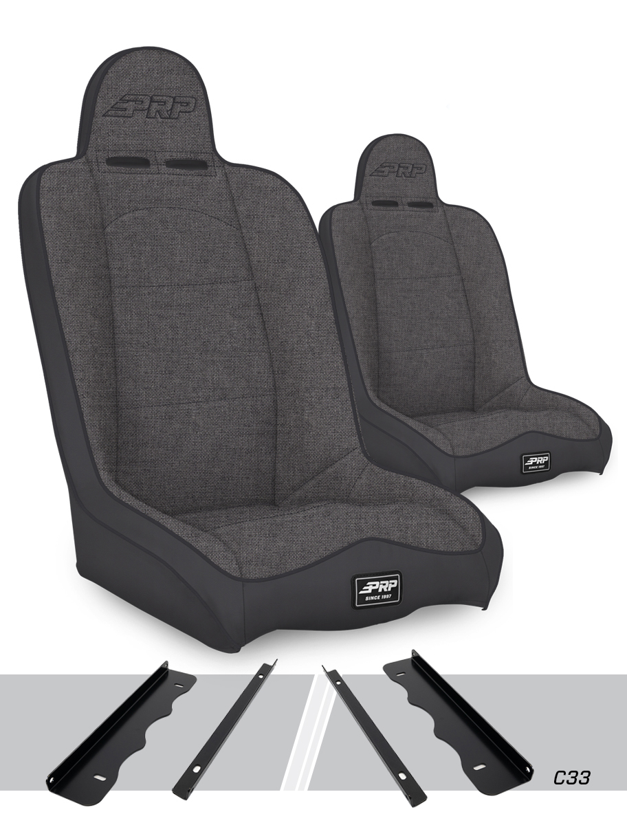 PRP Seats A140110-C33-54 - Daily Driver High Back Suspension Seats Kit for 95-01 Jeep Cherokee XJ Pair Gray PRP Seats A140110-C33-54 - Daily Driver High Back Suspension Seats Kit for 95-01 Jeep Cherokee XJ Pair Gray