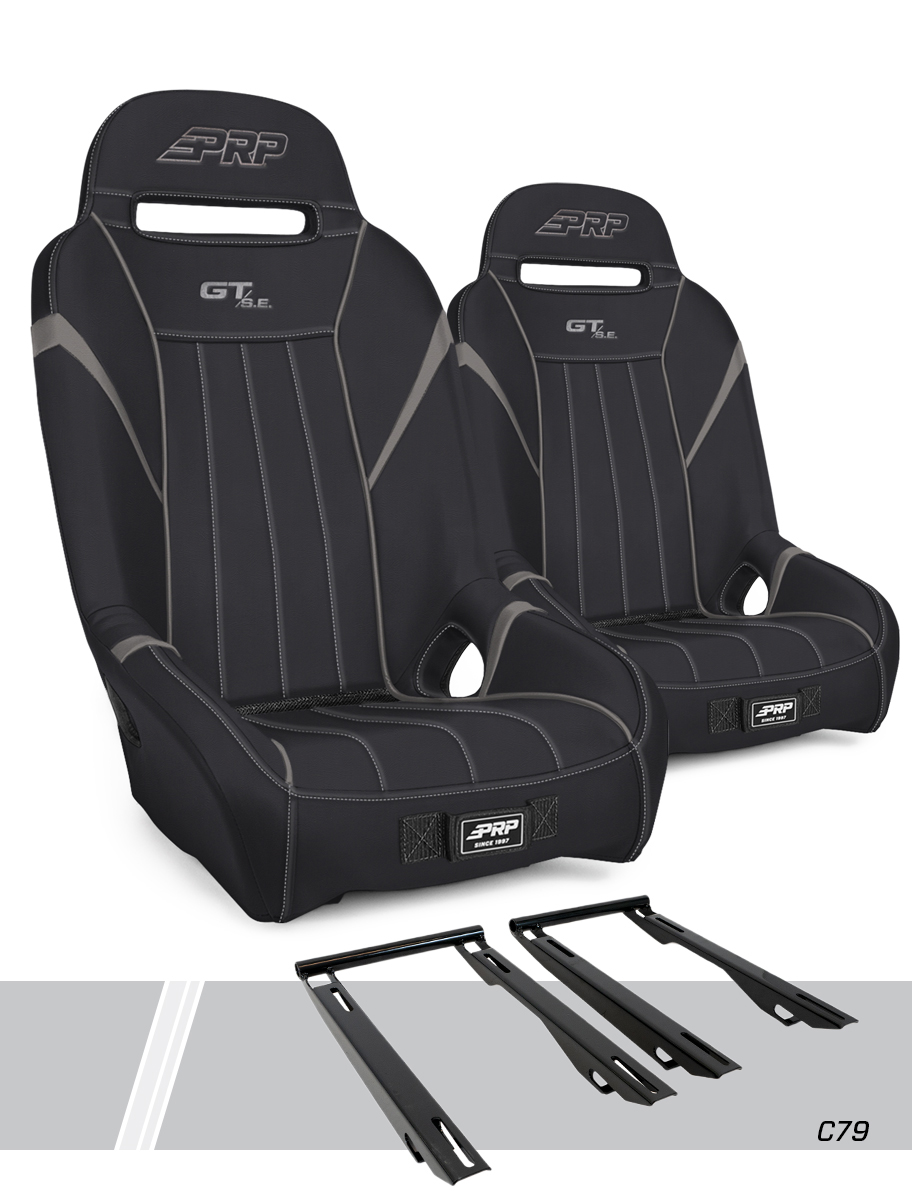 PRP Seats A5701-PORXP-C79-203 - GT/S.E. Suspension Seats Kit for Polaris RZR PRO XP PRO R Turbo R Pair Black & Gray PRP Seats A5701-PORXP-C79-203 - GT/S.E. Suspension Seats Kit for Polaris RZR PRO XP PRO R Turbo R Pair Black & Gray