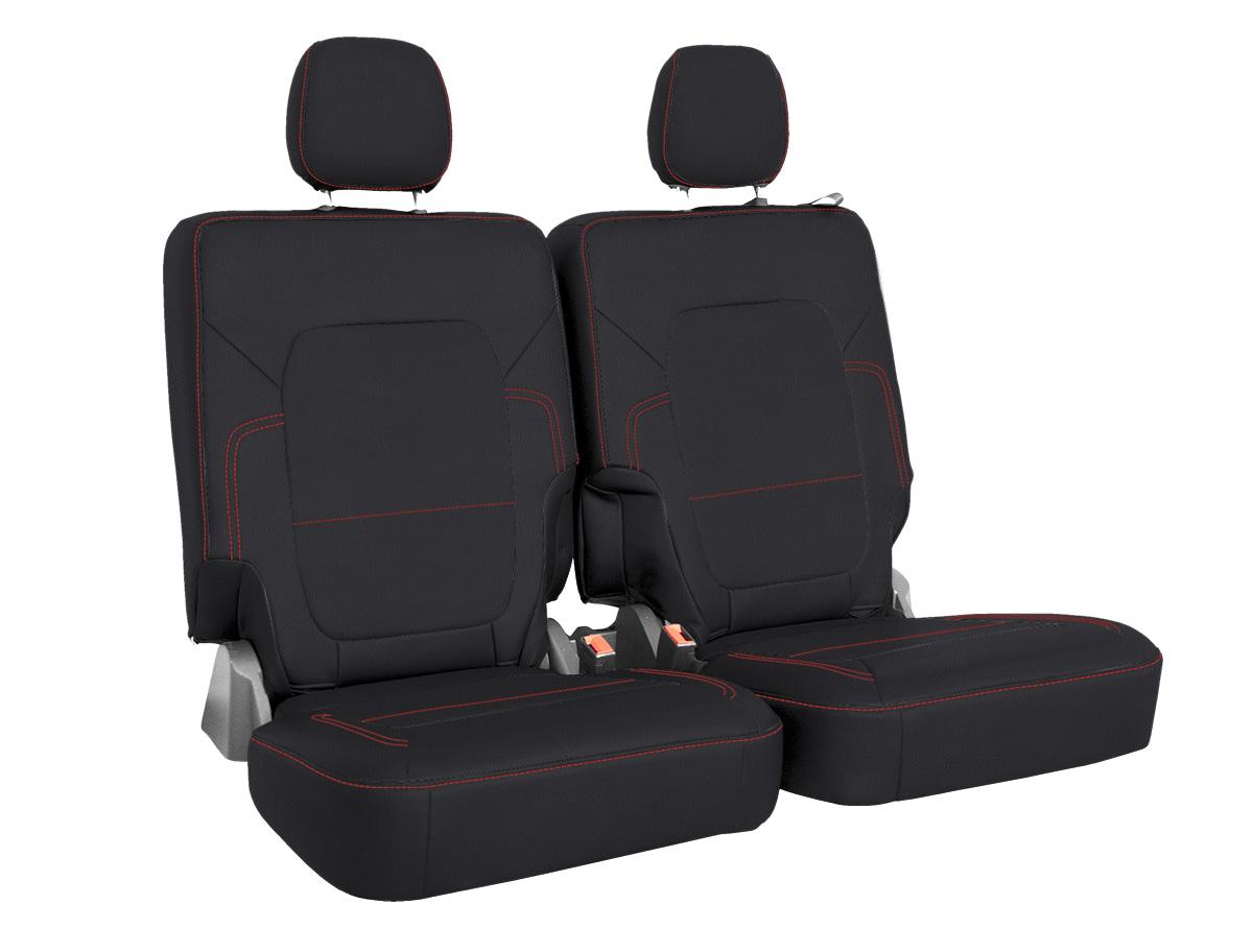 PRP Seats B059-01 - Rear Bench Covers for 2021+ Ford Bronco 2 Door Black with Red Stitching