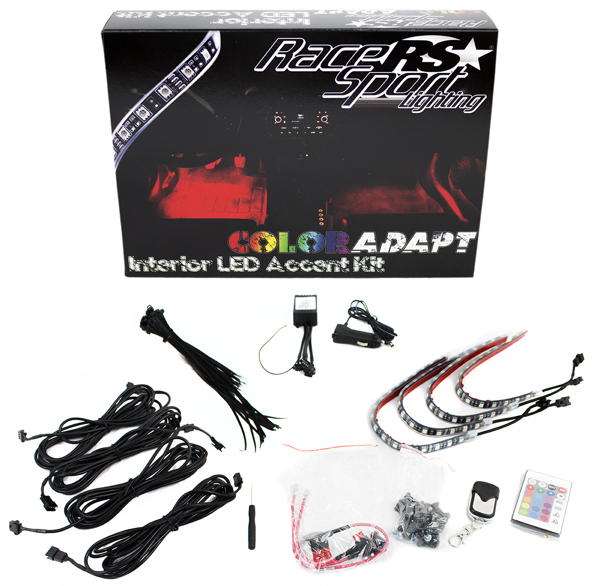 Race Sport RSIKIT - RGB LED Flexible Interior Kit with Key Card RGB Remote ColorADAPT Adaptive  Lighting