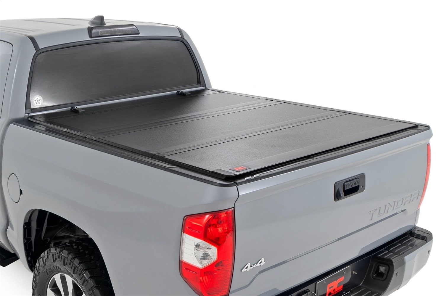 Rough Country 49414551 - Hard Tri-Fold Flip Up Bed Cover - 5'7 inch Bed - Toyota Tundra 2WD/4WD (07-21) Rough Country 49414551 - Hard Tri-Fold Flip Up Bed Cover - 5'7 inch Bed - Toyota Tundra 2WD/4WD (07-21)