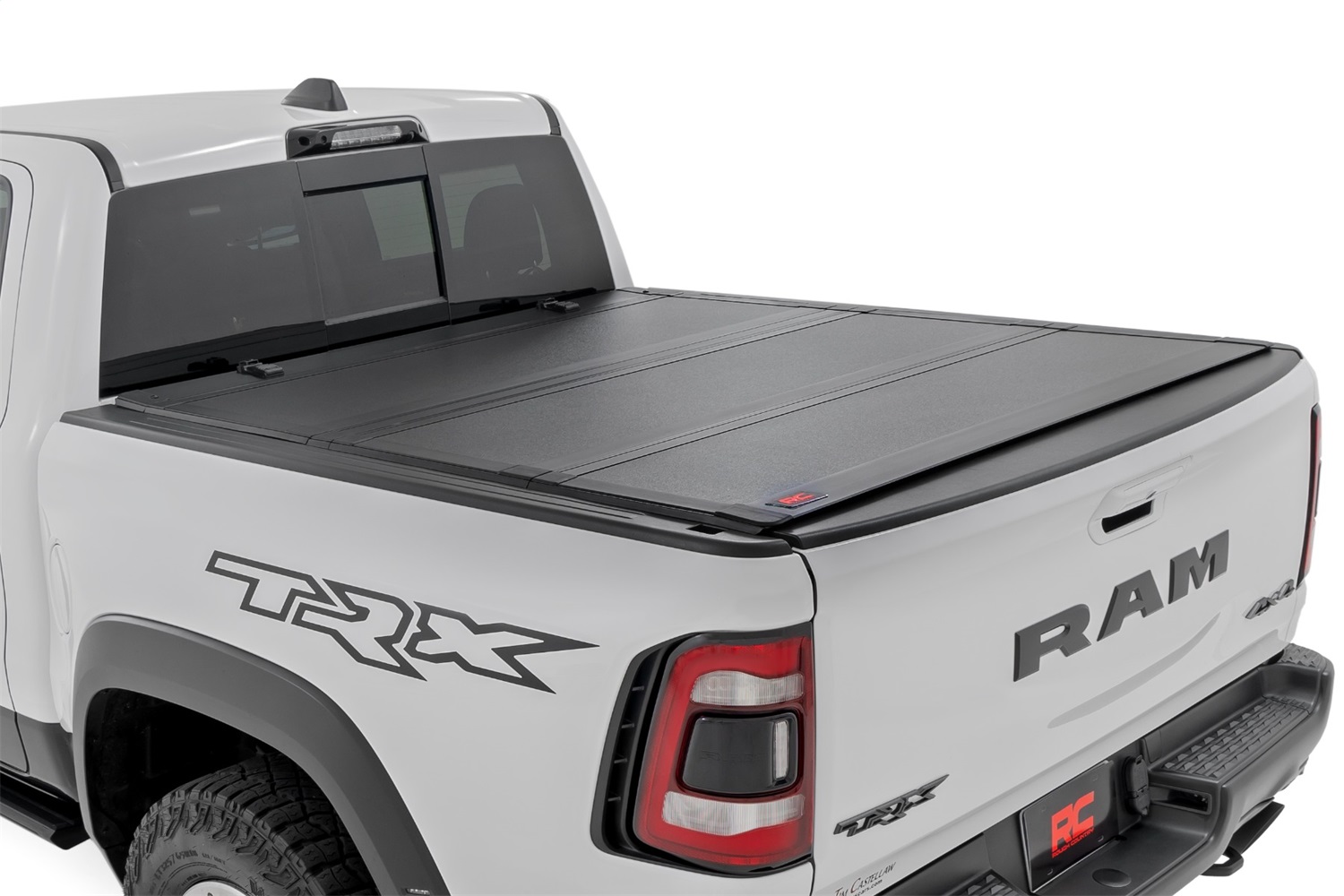 Rough Country 49320650 - Hard Tri-Fold Flip Up Bed Cover - 6'4 inch - Ram 1500 (19-25)/1500 TRX (21-24) Rough Country 49320650 - Hard Tri-Fold Flip Up Bed Cover - 6'4 inch - Ram 1500 (19-25)/1500 TRX (21-24)