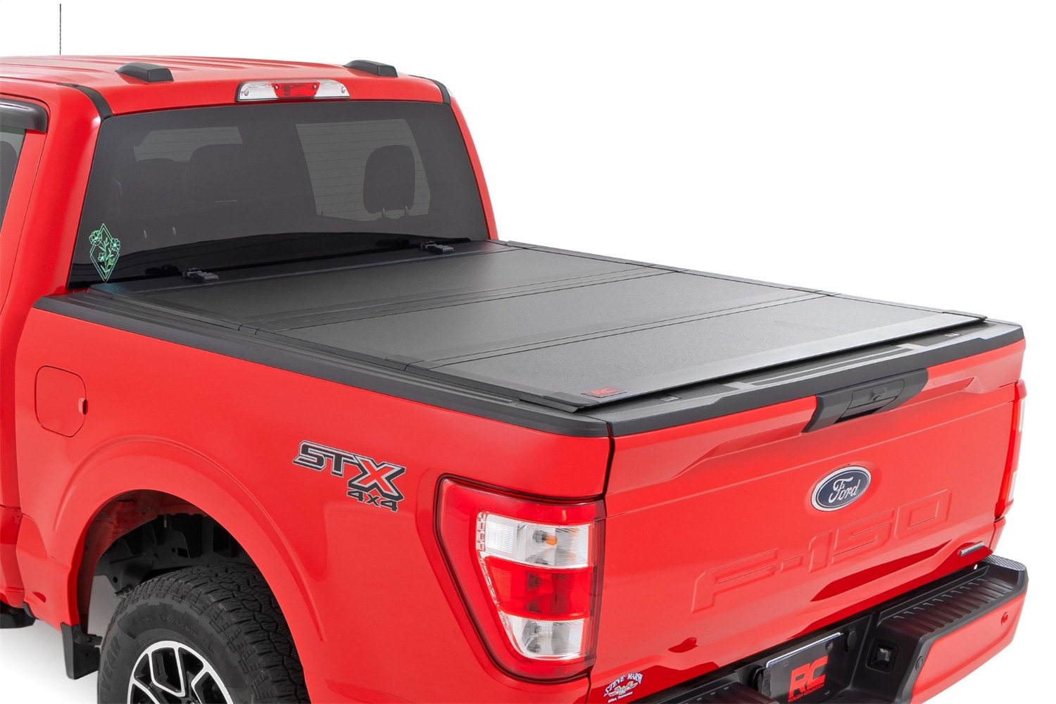 Rough Country 49220550 - Hard Tri-Fold Flip Up Bed Cover - 5'7 inch Bed - Ford F-150 2WD/4WD (2015-2020) Rough Country 49220550 - Hard Tri-Fold Flip Up Bed Cover - 5'7 inch Bed - Ford F-150 2WD/4WD (2015-2020)