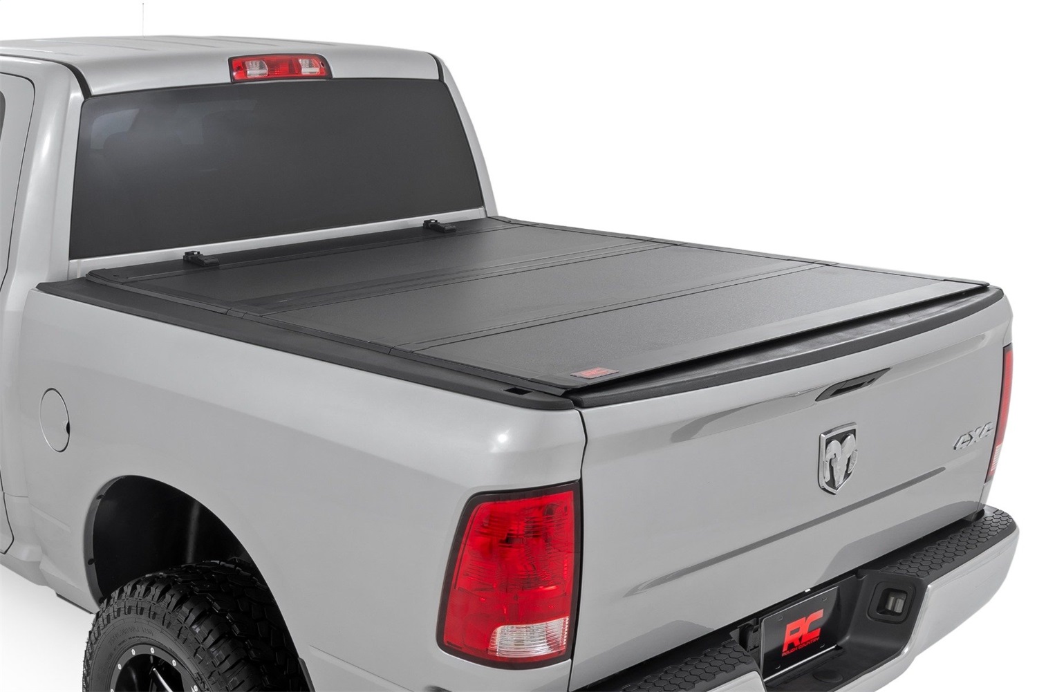 Rough Country 49319550 - Hard Tri-Fold Flip Up Bed Cover - 5'7 inch Bed - Ram 1500 2WD/4WD (2009-2018 & Classic)