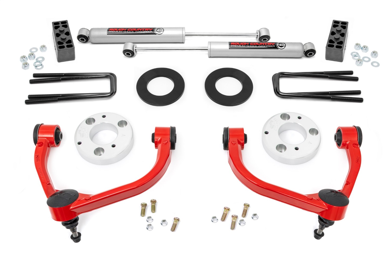 Rough Country 51014RED - 3 Inch Lift Kit - Ford F-150 4WD (2014-2020)