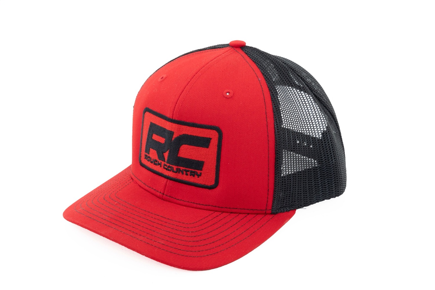 Rough Country 84127 - Hat - Black Mesh -  Patch - Black/Red - Richardson 112