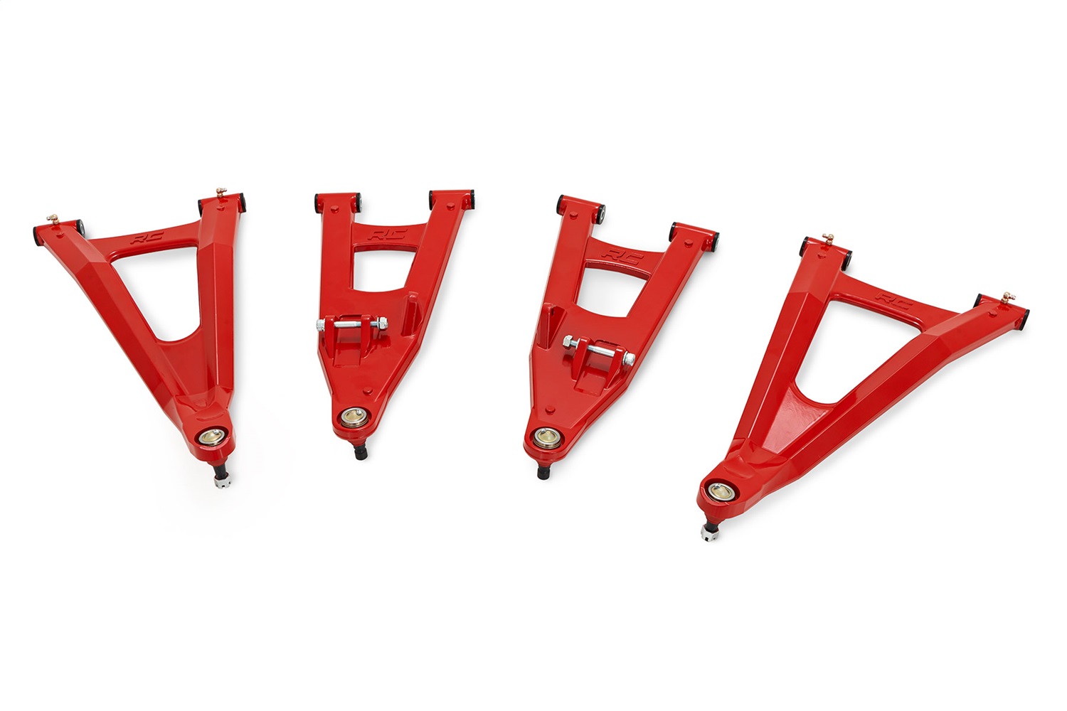 Rough Country 93155RED - Red Forged Alum High Clearance 2 inch Fwd Offset Control Arms w/Ball Joints - Polaris Ranger 1000XP