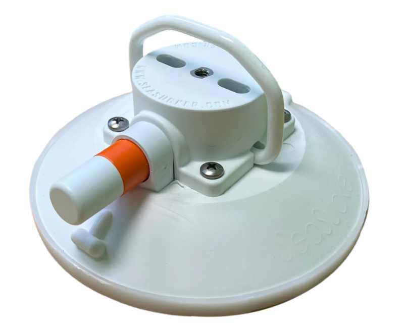 SeaSucker VM1014W-6 - 6in. w/Flat-Top Stainless Steel D-Ring - White SeaSucker VM1014W-6 - 6in. w/Flat-Top Stainless Steel D-Ring - White
