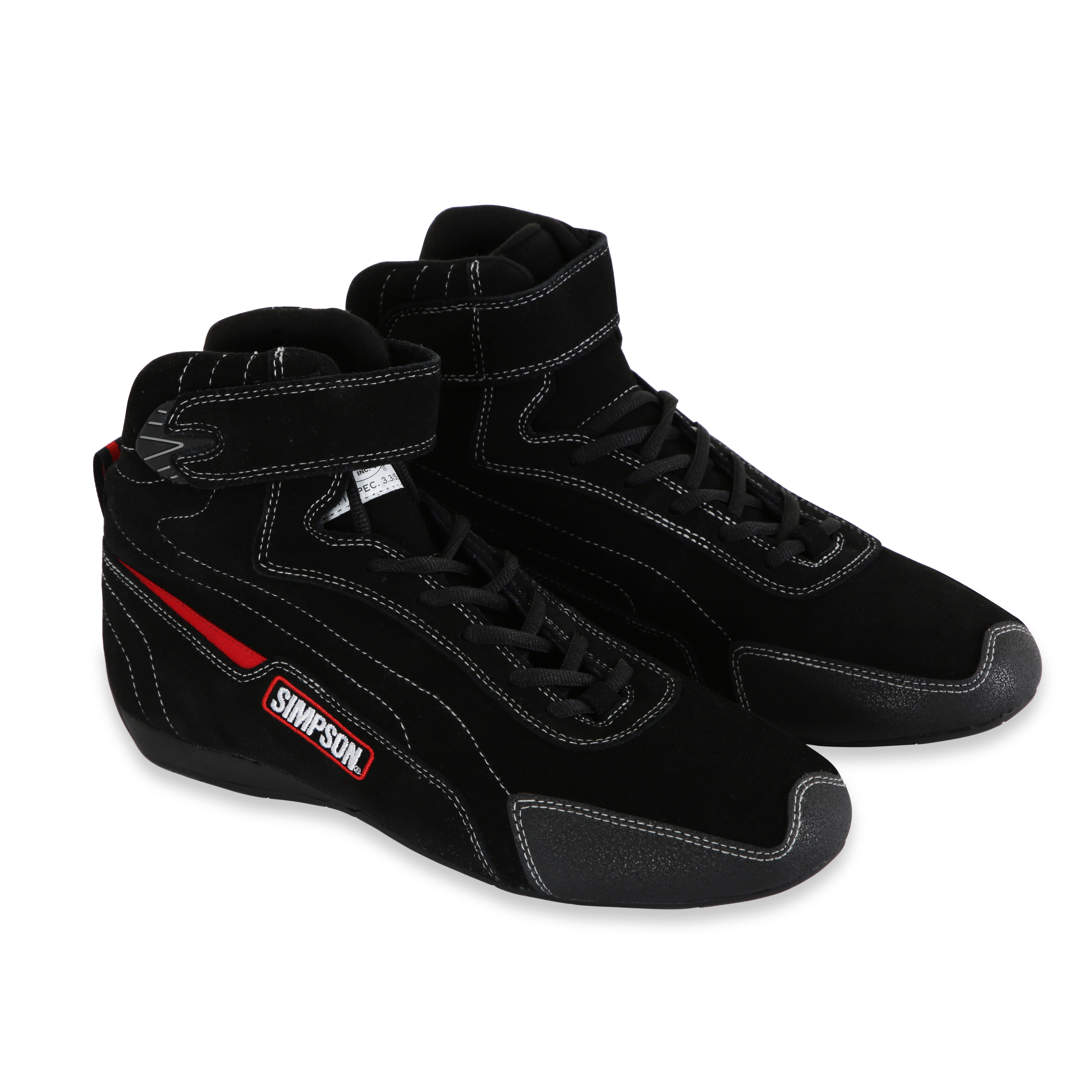 Simpson Safety TU550BK - Simpson Racing Turbine High Top Shoe Black 5.5