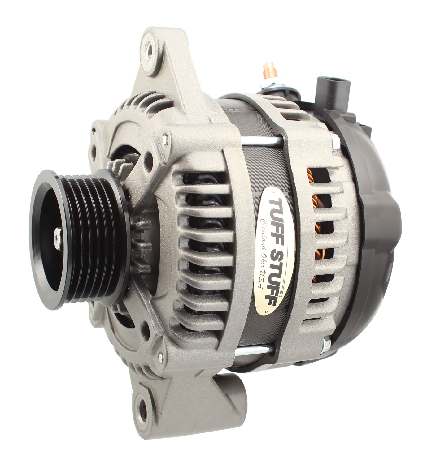 Tuff Stuff Performance Accessories 8319FC6G1W - 225 MAX AMP Alternator 6-Groove 1-Wire Cast Tuff Stuff Performance Accessories 8319FC6G1W - 225 MAX AMP Alternator 6-Groove 1-Wire Cast