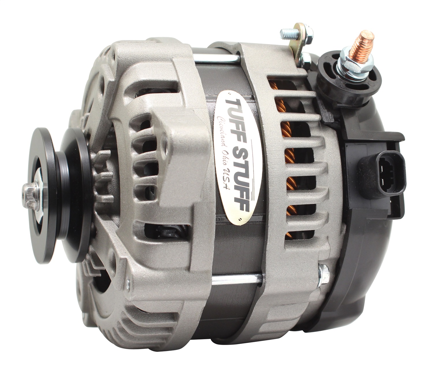 Tuff Stuff Performance Accessories 8321FC1G1W - 225 MAX AMP Alternator 1-Groove 1-Wire  Cast