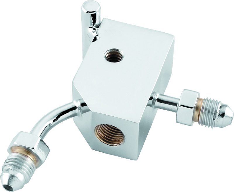 TwinPower 035976 - Twin Power Chrome Brake Tee 90 Degree Male AN3 W 1/8 NPT Port Custom TwinPower 035976 - Twin Power Chrome Brake Tee 90 Degree Male AN3 W 1/8 NPT Port Custom