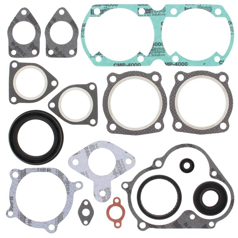 Vertex Pistons 711142B - Vertex Gaskets 1990 Yamaha Enticer ET340TR Complete Gasket Kit w/ Oil Seals