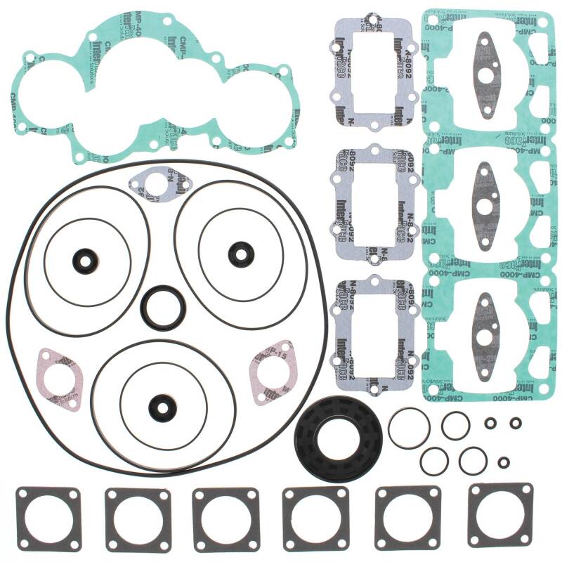 Vertex Pistons 711198 - Vertex Gaskets 94-96 Ski-Doo Formula Mach Z 779 Complete Gasket Kit w/ Oil Seals