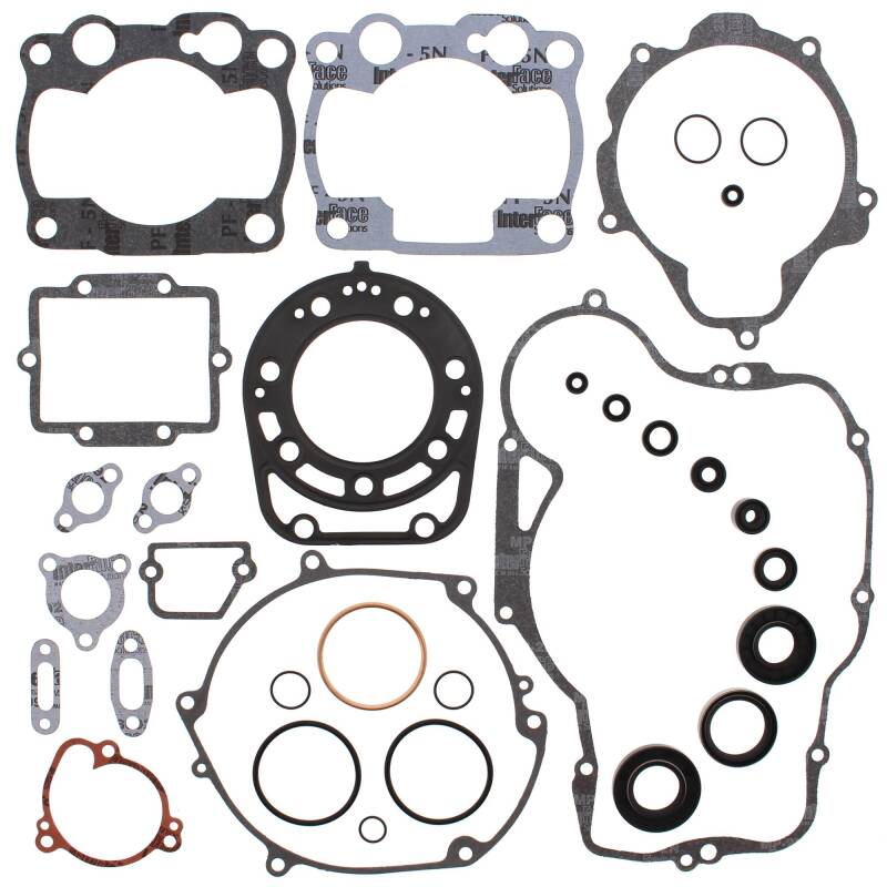 Vertex Pistons 811455 - Vertex Gaskets 90-91 Kawasaki KX250 Complete Gasket Kit w/ Oil Seals