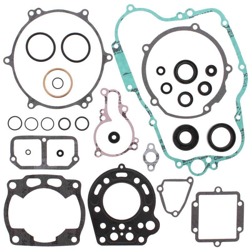 Vertex Pistons 811423 - Vertex Gaskets 90-91 Kawasaki KX125 Complete Gasket Kit w/ Oil Seals