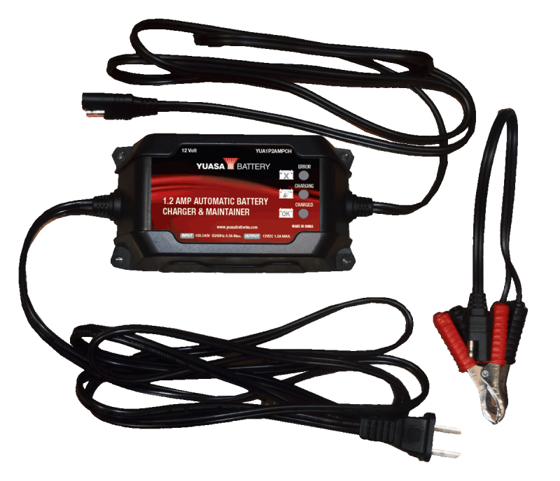 Yuasa Battery YUA1P2AMPCH - Yuasa 1.2 Amp Charger & Maintainer - 12V