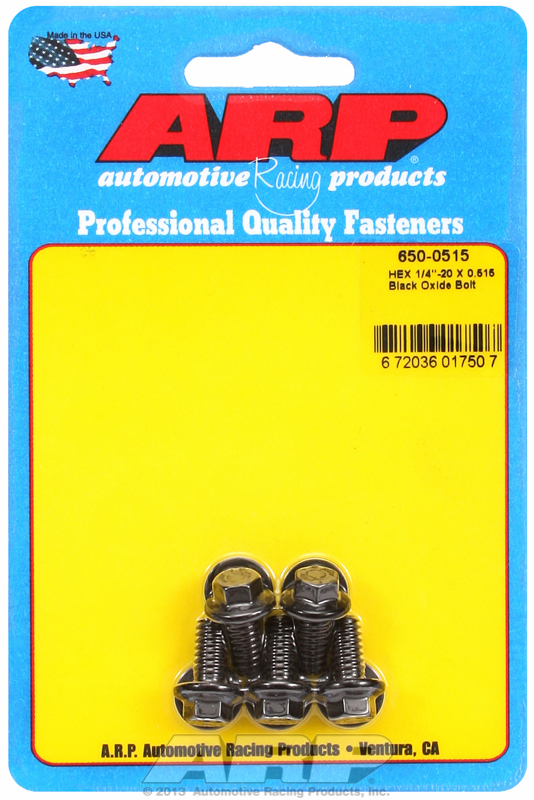 ARP 650-0515 - 1/4-20 X 0.515 hex black oxide bolts ARP 650-0515 - 1/4-20 X 0.515 hex black oxide bolts
