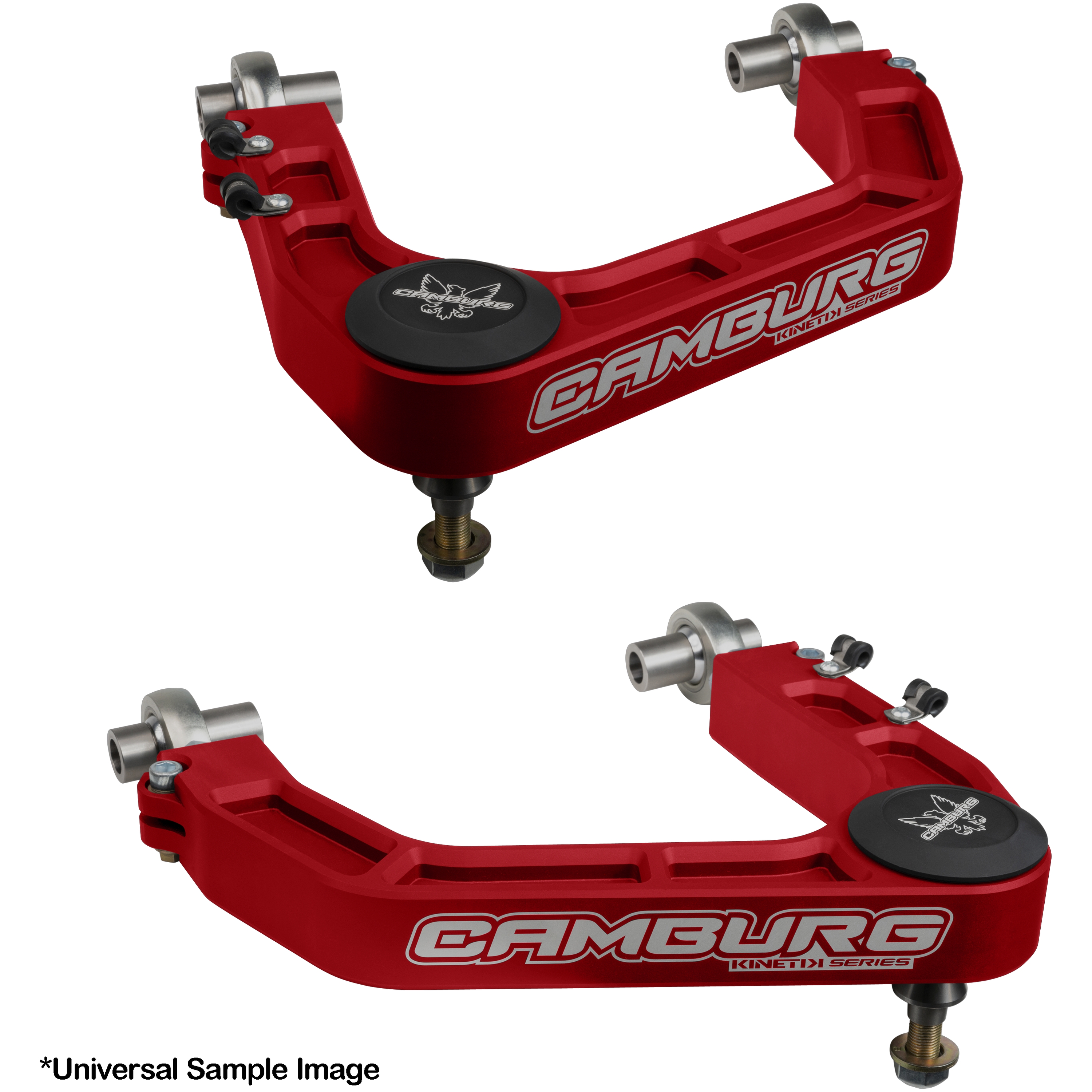 Camburg CAM-110211-RED - 21-24 Ford F-150 (Ex. Raptor) KINETIK Series Billet Upper Control Arms - Red Camburg CAM-110211-RED - 21-24 Ford F-150 (Ex. Raptor) KINETIK Series Billet Upper Control Arms - Red