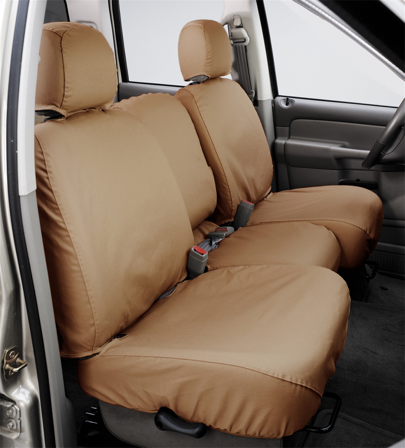 Covercraft SS2396PCTN - 04-10 Ford F250 Polycotton SeatSaver Custom Front Row Seat Covers - Tan Covercraft SS2396PCTN - 04-10 Ford F250 Polycotton SeatSaver Custom Front Row Seat Covers - Tan