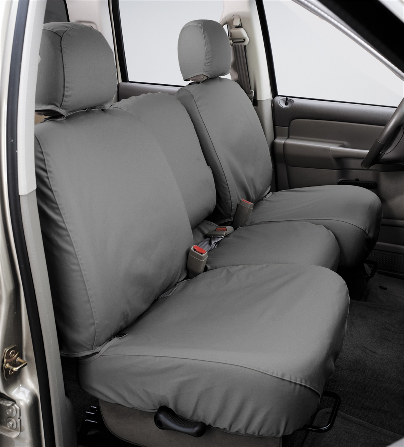 Covercraft SS3295PCGY - 1998-03 Ford Ranger Polycotton SeatSaver Custom Front Row Seat Covers - Grey