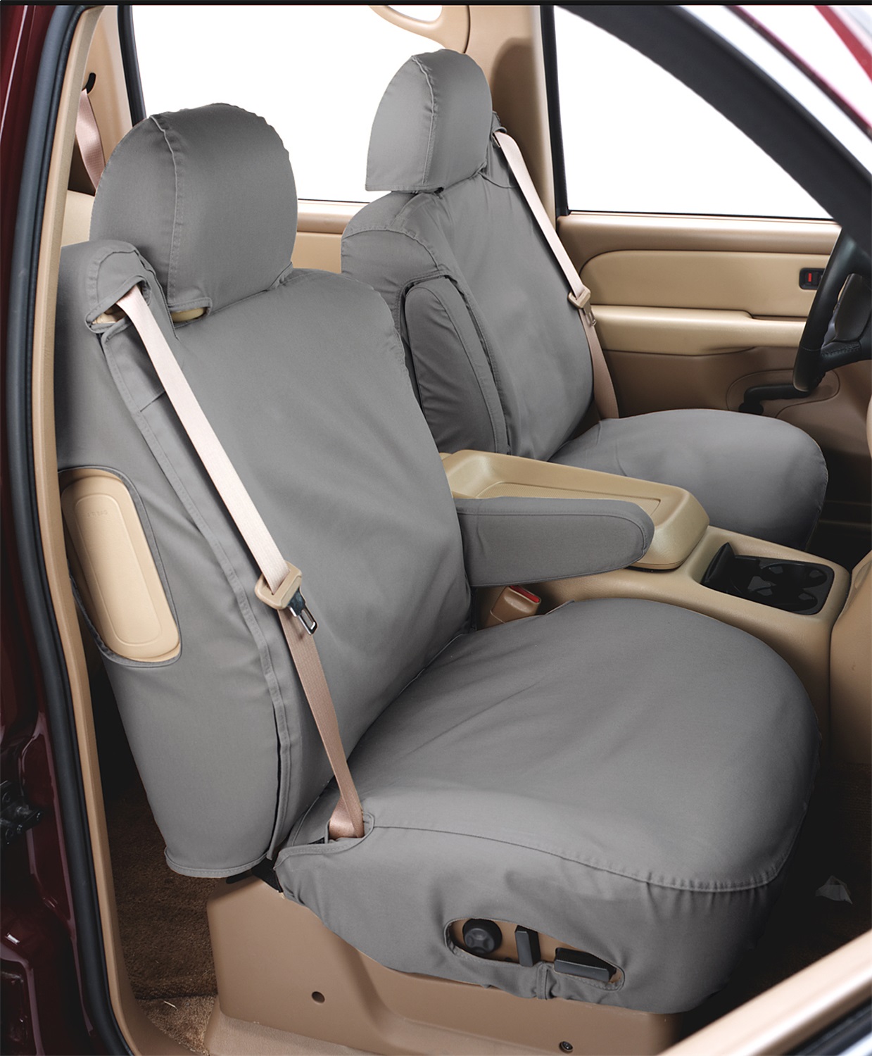 Covercraft SS3470PCGY - 18-22 Chevrolet Traverse Polycotton SeatSaver Custom Front Row Seat Covers - Grey