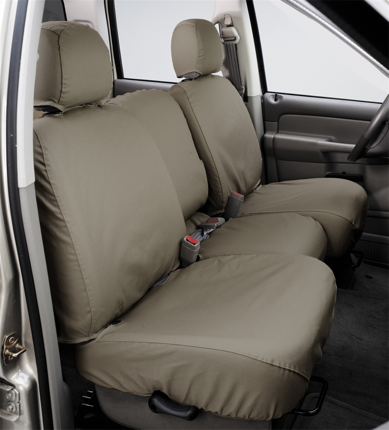 Covercraft SS7581PCSA - 22-24 Ford Maverick Polycotton SeatSaver Custom Second Row Seat Covers - Wet Sand Covercraft SS7581PCSA - 22-24 Ford Maverick Polycotton SeatSaver Custom Second Row Seat Covers - Wet Sand
