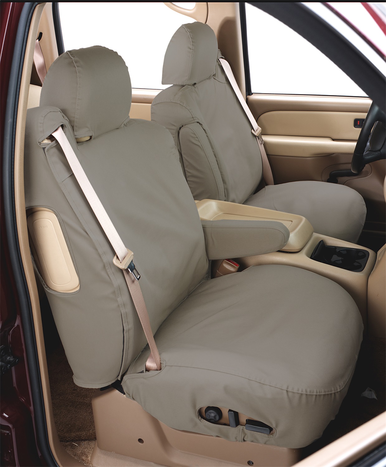 Covercraft SS8543PCCT - 23-24 Toyota Sequoia Polycotton SeatSaver Custom Second Row Seat Covers - Misty Grey Covercraft SS8543PCCT - 23-24 Toyota Sequoia Polycotton SeatSaver Custom Second Row Seat Covers - Misty Grey