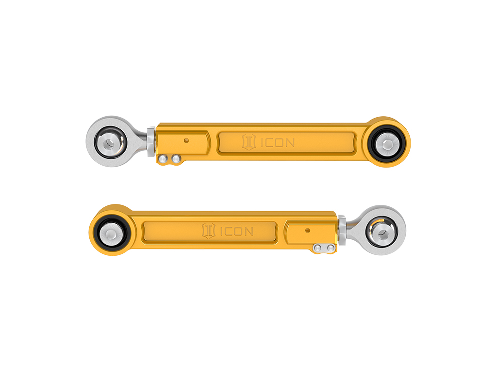 Icon 54102G - 22-23 Toyota Tundra / 2024 Toyota Tacoma Billet Rear Upper Link Kit - Gold Anodized Icon 54102G - 22-23 Toyota Tundra / 2024 Toyota Tacoma Billet Rear Upper Link Kit - Gold Anodized