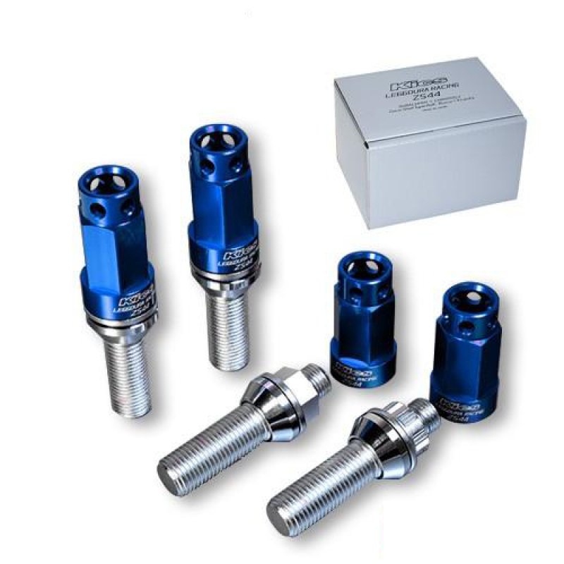 Project Kics WZS443028U - Leggdura Racing Bolt & Lock Set ZS44 (16 + 4 Locks) 28mm 14x1.50 60 Degree - Blue