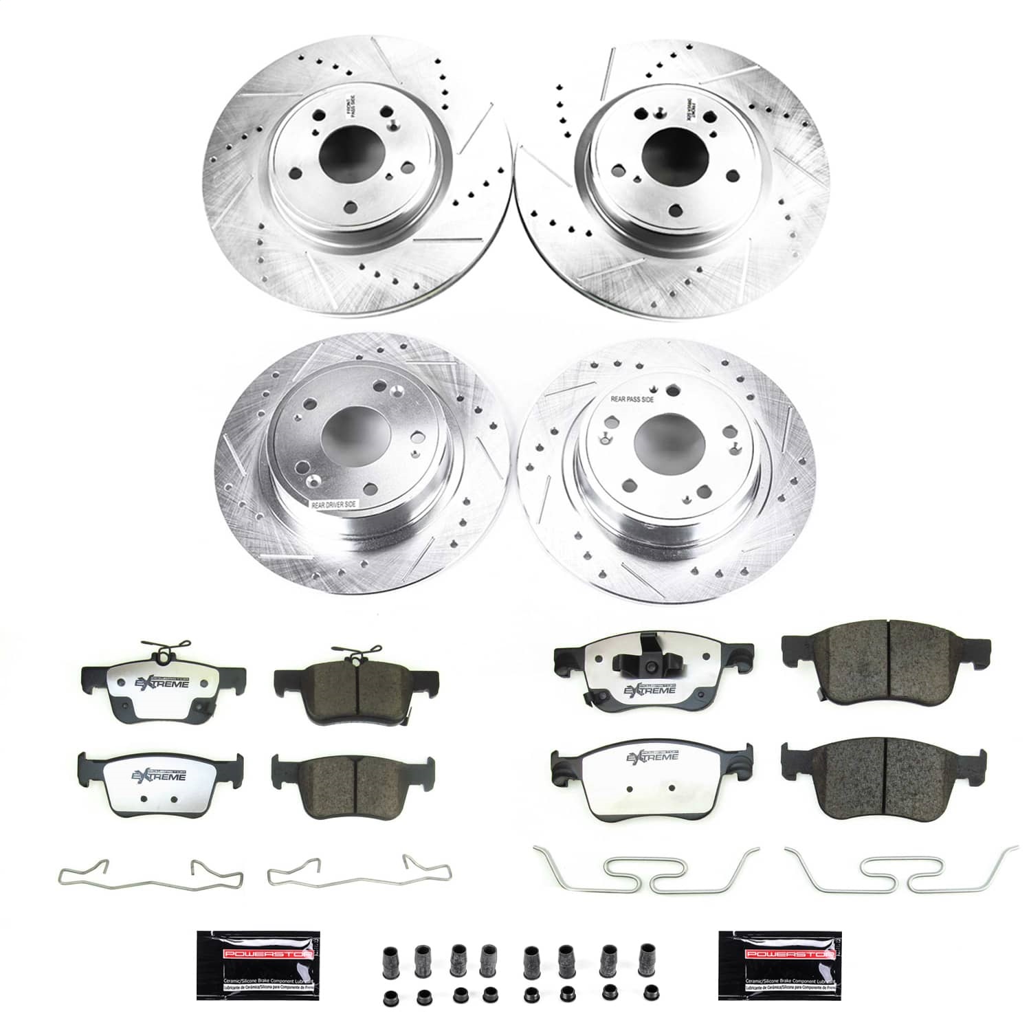 PowerStop K8166-26 - Power Stop 18-22 Honda Accord Front and Rear Z26 Street Brake Kit