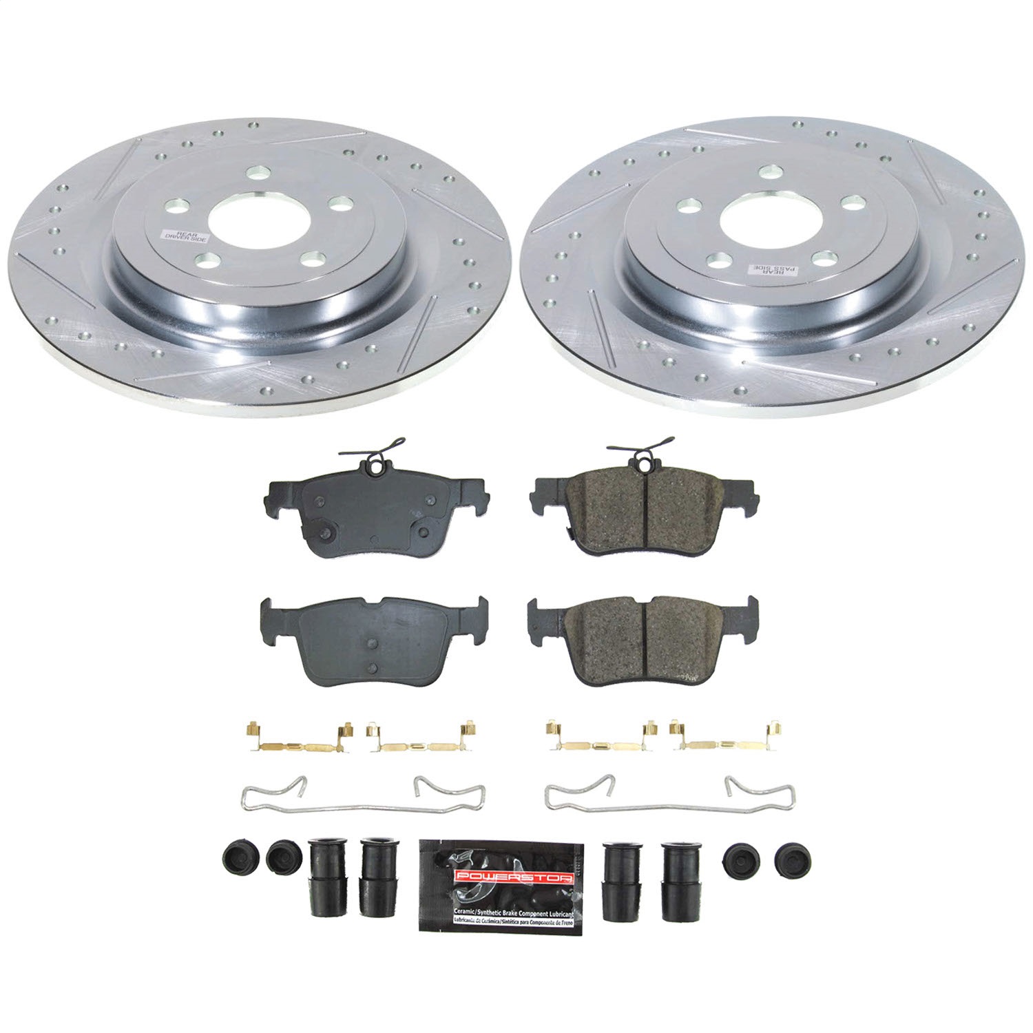 PowerStop K8766 - Power Stop 21-23 Ford Mustang Mach-E Rear Z23 Evolution Brake Kit PowerStop K8766 - Power Stop 21-23 Ford Mustang Mach-E Rear Z23 Evolution Brake Kit