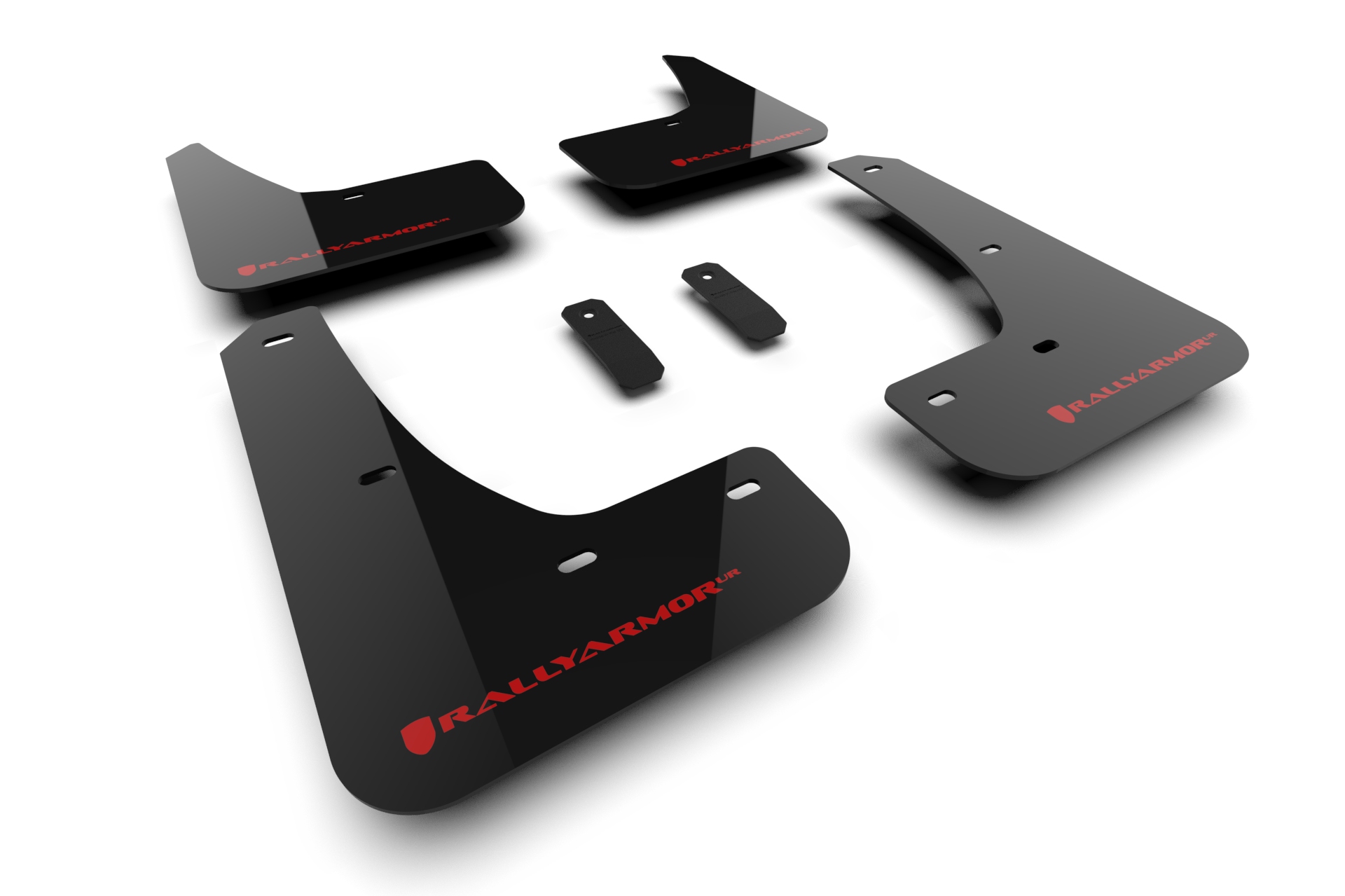 Rally Armor MF122-UR-BLK-RD - 24-25 Tesla Model 3 Highland Black UR Mud Flap Red Logo