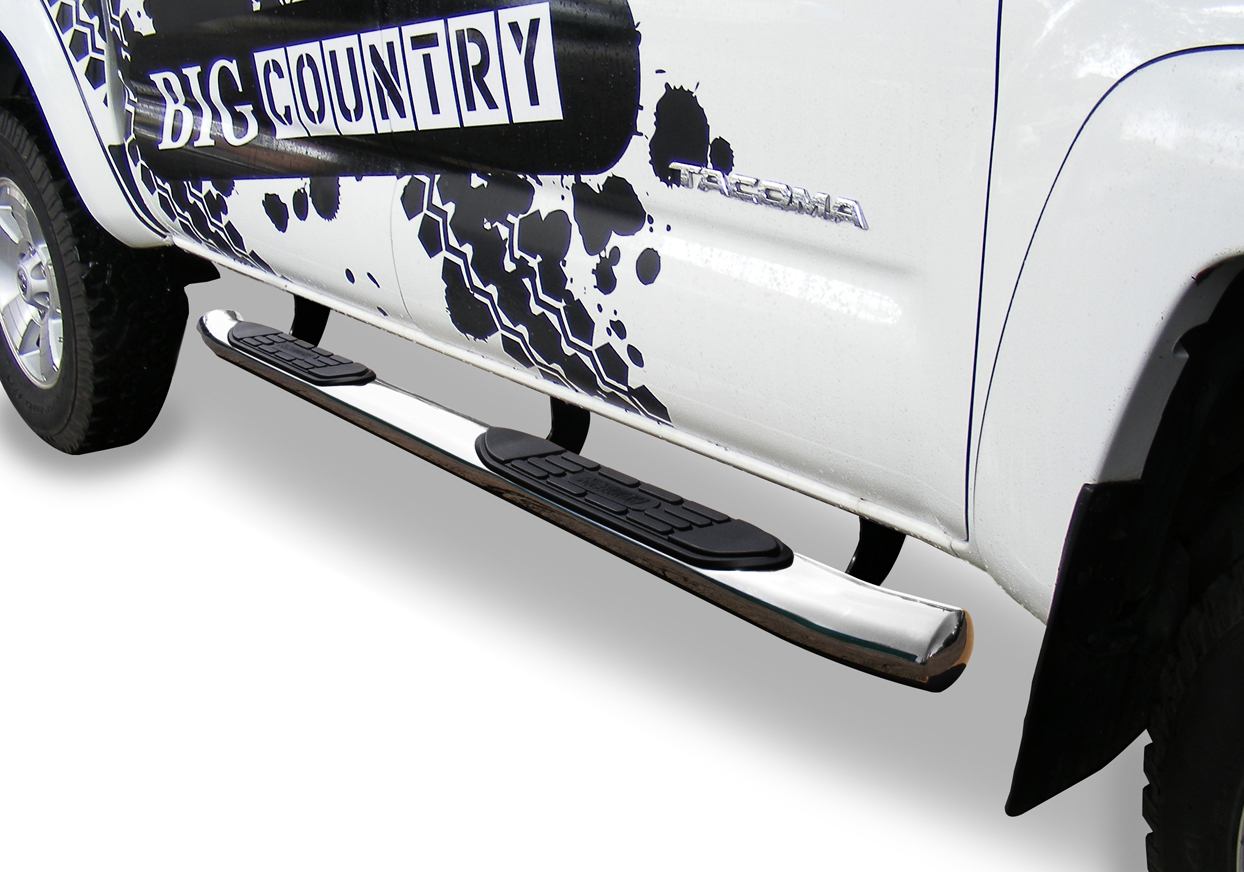 Big Country 39492066 - 4" + 15 Degree Classic Side Steps - Complete Kit with Brackets - Stainless Steel Big Country 39492066 - 4" + 15 Degree Classic Side Steps - Complete Kit with Brackets - Stainless Steel
