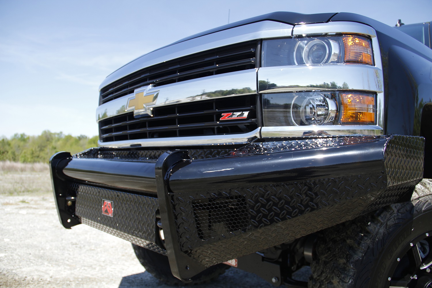 Fab Fours CH14-S3061-1 - Black Steel Front Ranch Bumper Fab Fours CH14-S3061-1 - Black Steel Front Ranch Bumper