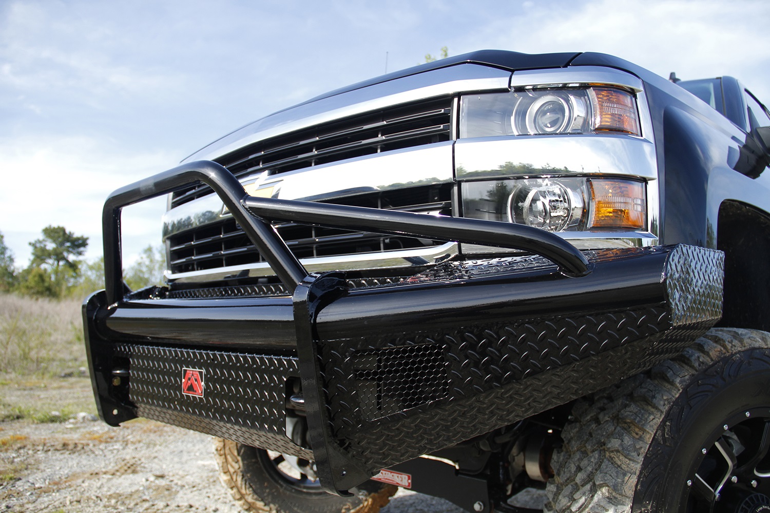 Fab Fours CH14-S3062-1 - Black Steel Front Ranch Bumper Fab Fours CH14-S3062-1 - Black Steel Front Ranch Bumper