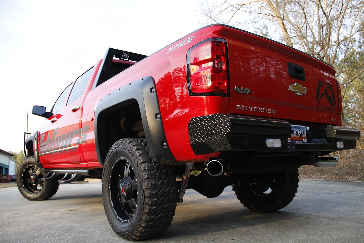 Fab Fours CH14-T3050-1 - Black Steel Ranch Rear Bumper Fab Fours CH14-T3050-1 - Black Steel Ranch Rear Bumper
